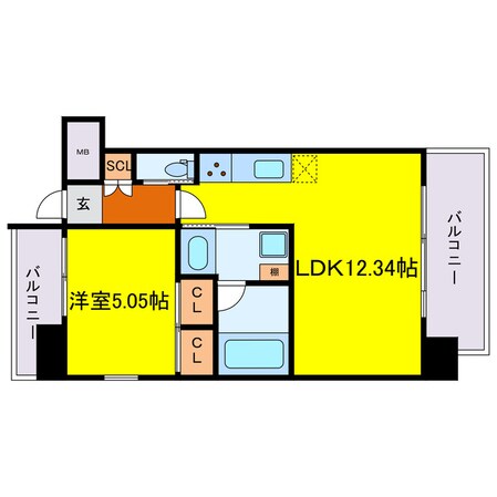 プレジオ阿波座の物件間取画像